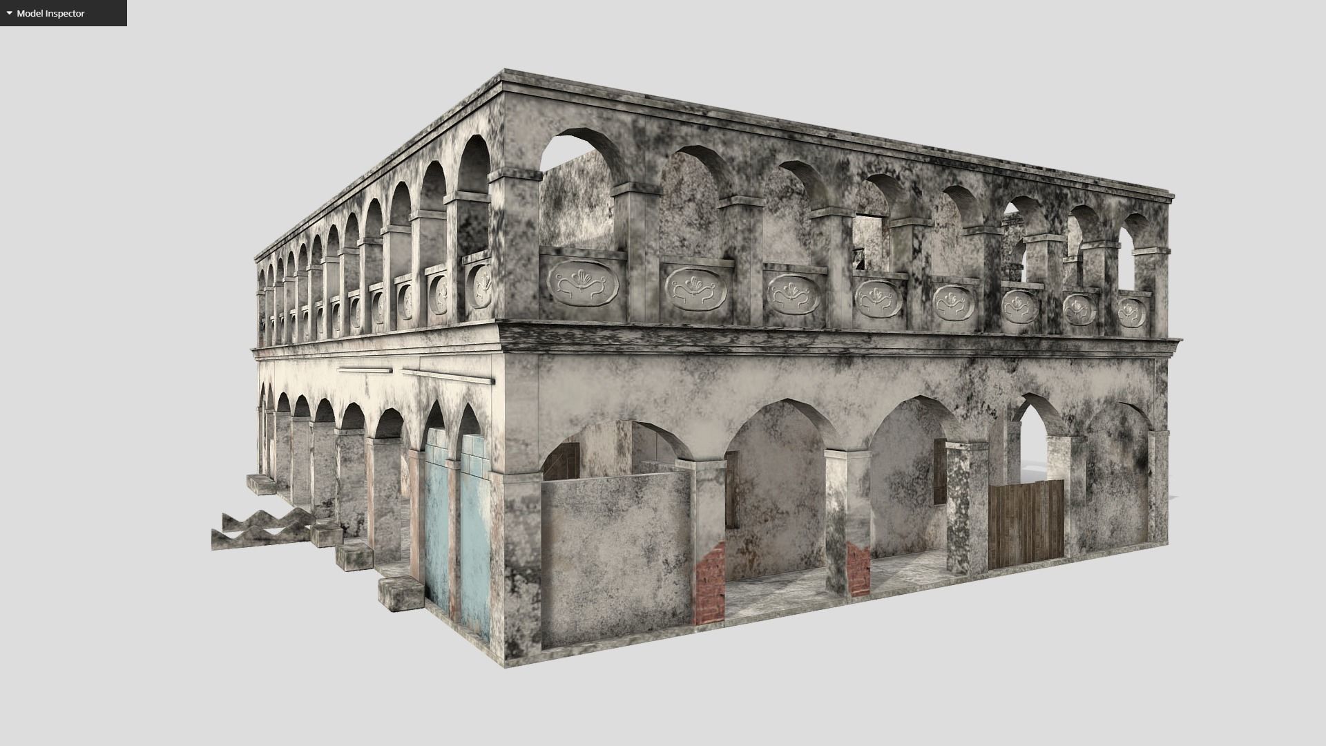 Old Building Low-poly 3D model_2