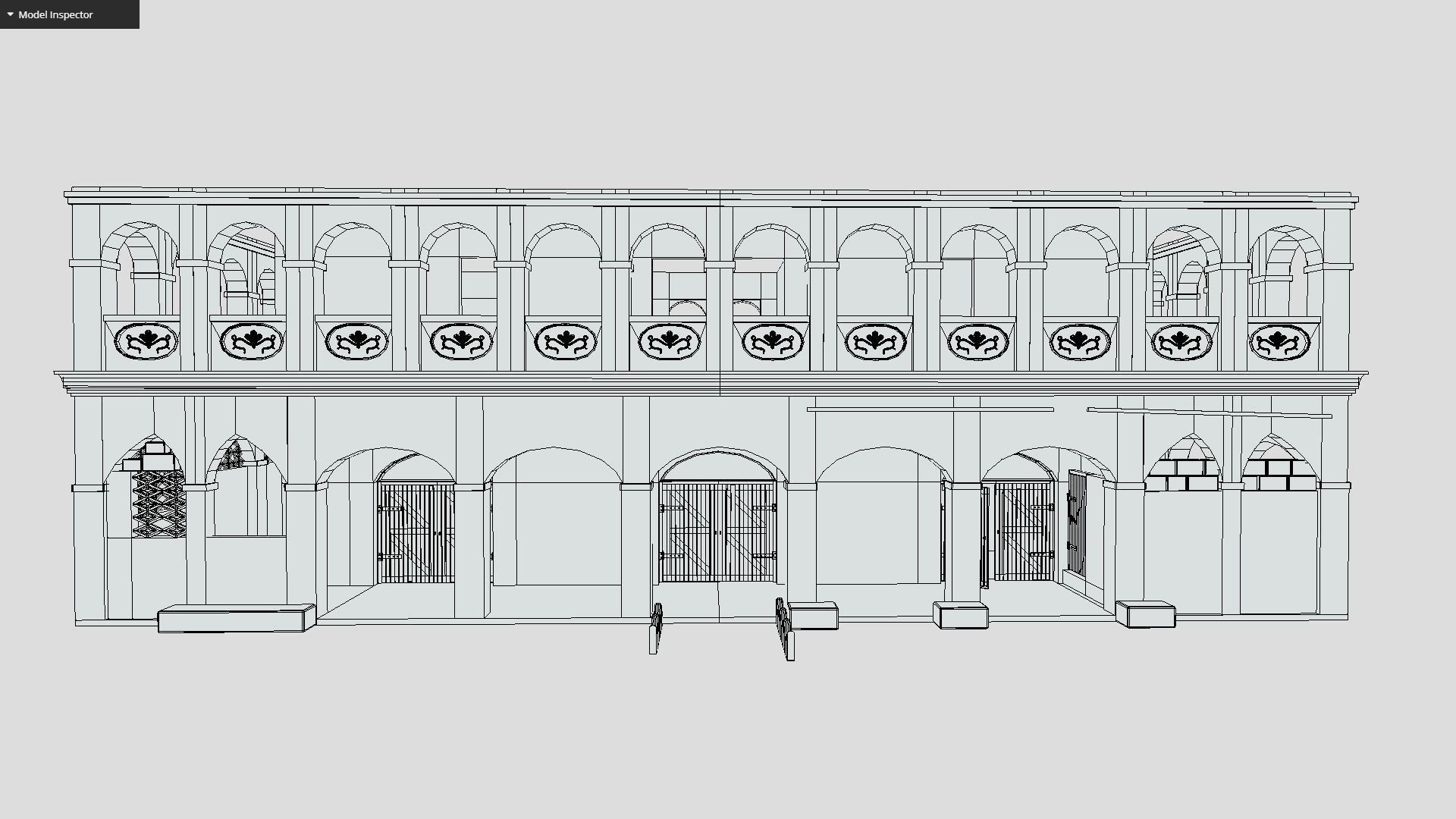 Old Building Low-poly 3D model_9