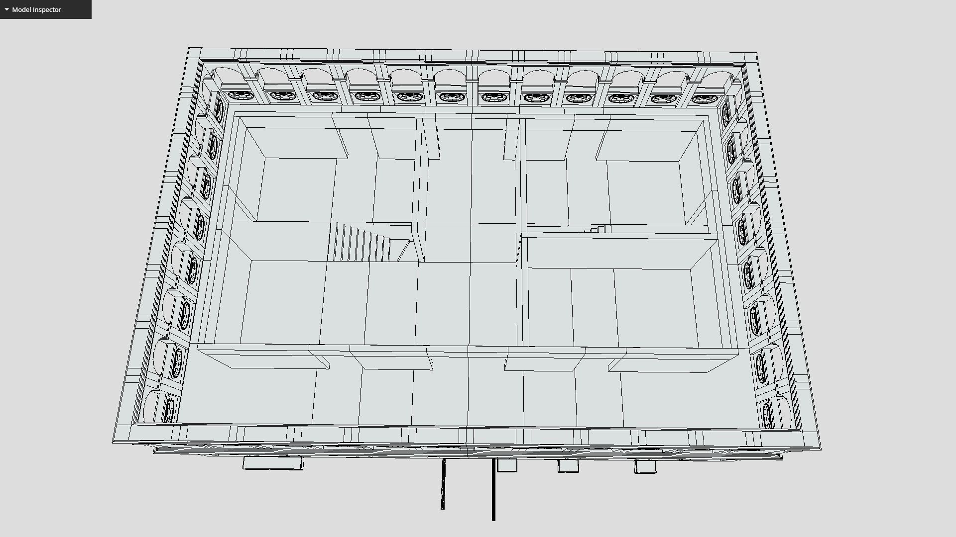Old Building Low-poly 3D model_7