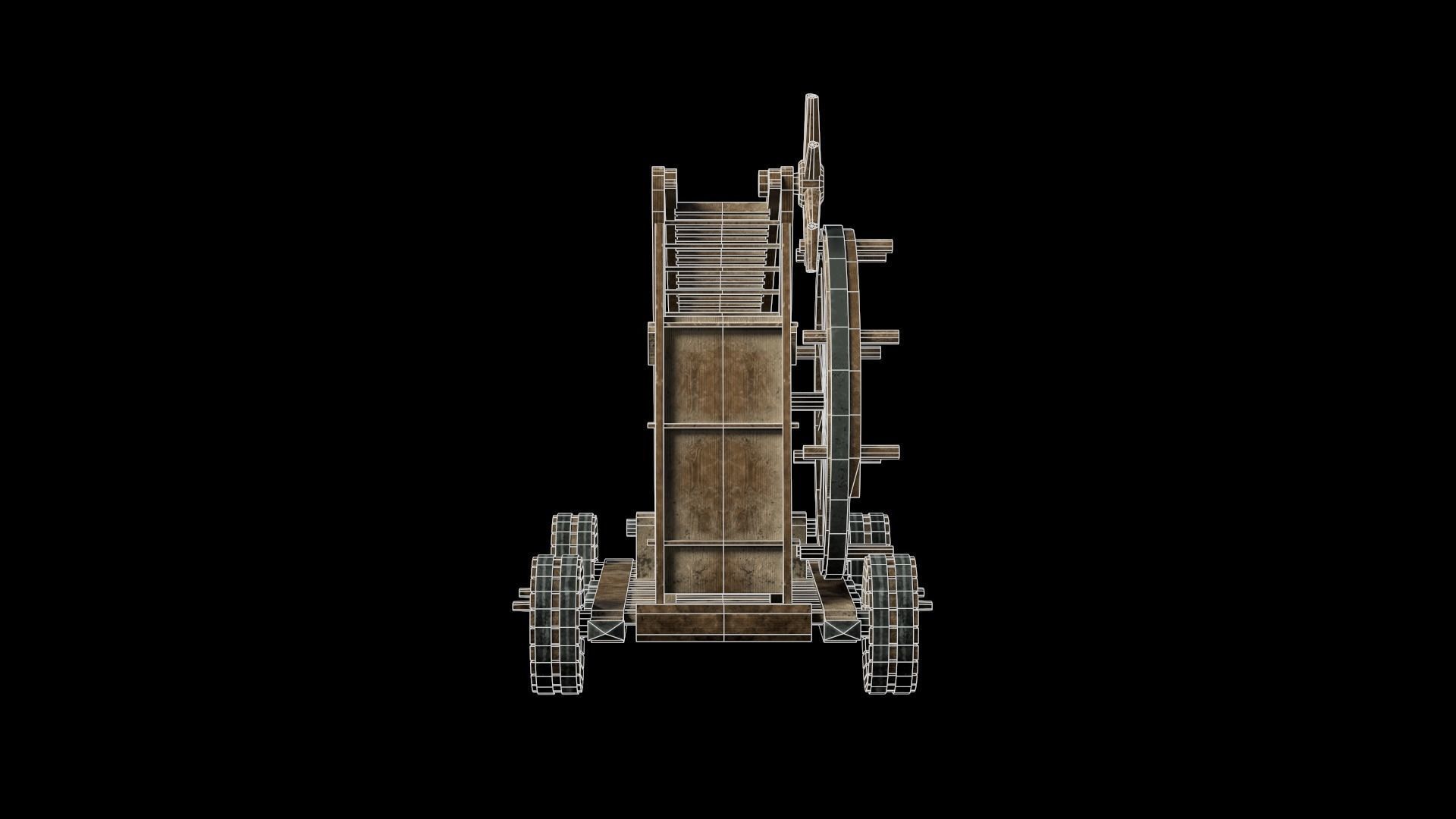 Medieval Siege Weapon - Siege Ladder Low-poly 3D model_10