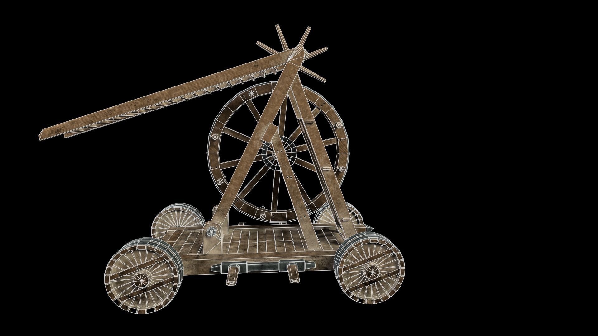 Medieval Siege Weapon - Siege Ladder Low-poly 3D model_11