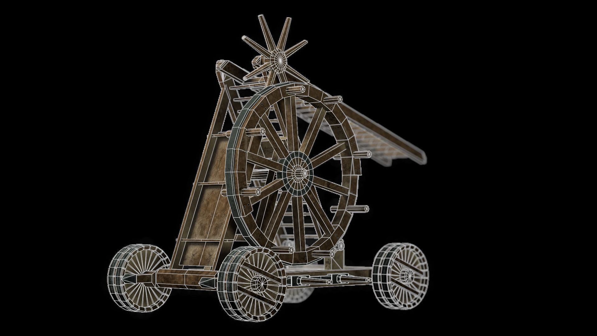 Medieval Siege Weapon - Siege Ladder Low-poly 3D model_13