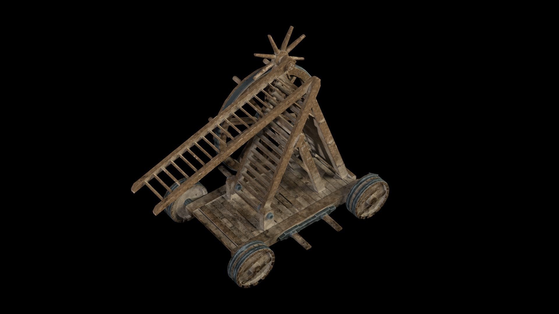 Medieval Siege Weapon - Siege Ladder Low-poly 3D model_5