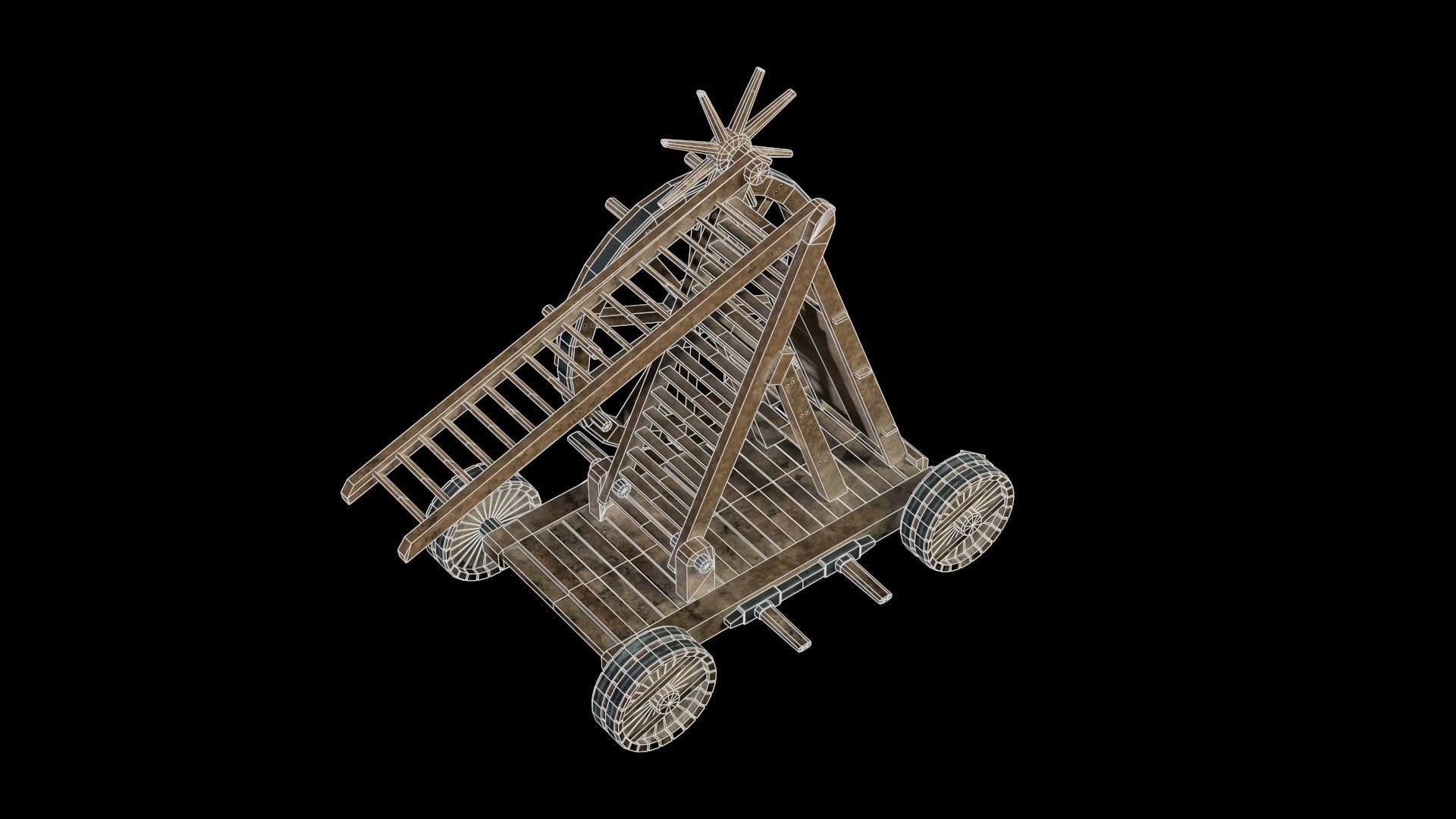 Medieval Siege Weapon - Siege Ladder Low-poly 3D model_15
