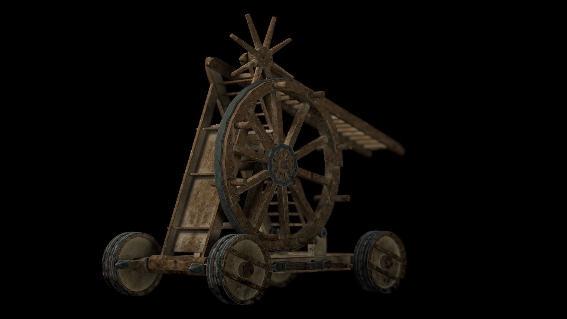 Medieval Siege Weapon - Siege Ladder Low-poly 3D model_3