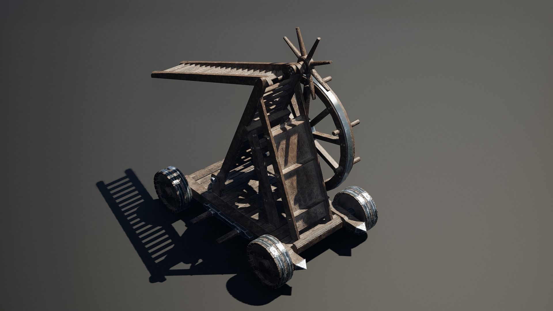 Medieval Siege Weapon - Siege Ladder Low-poly 3D model_2