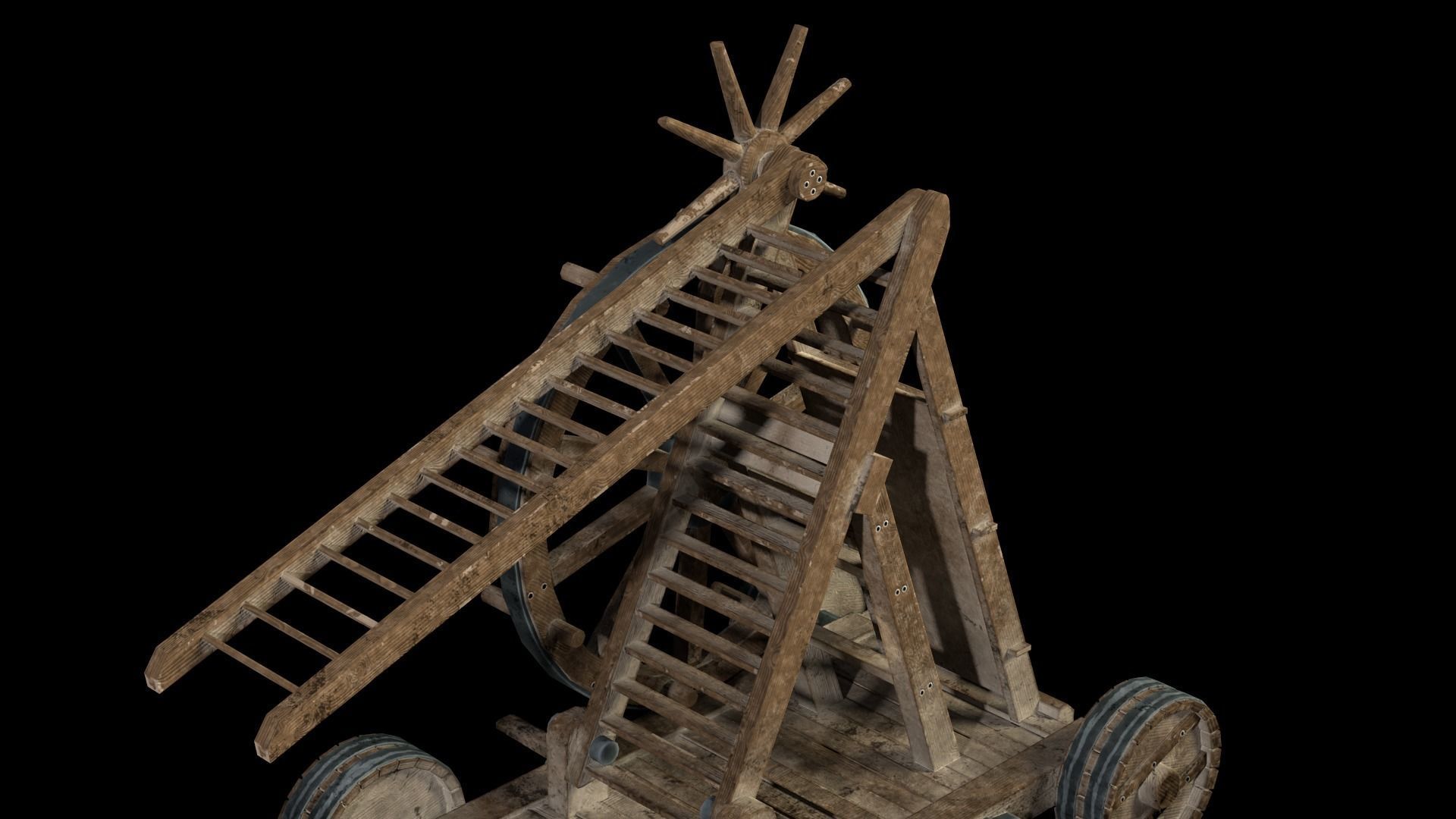 Medieval Siege Weapon - Siege Ladder Low-poly 3D model_8