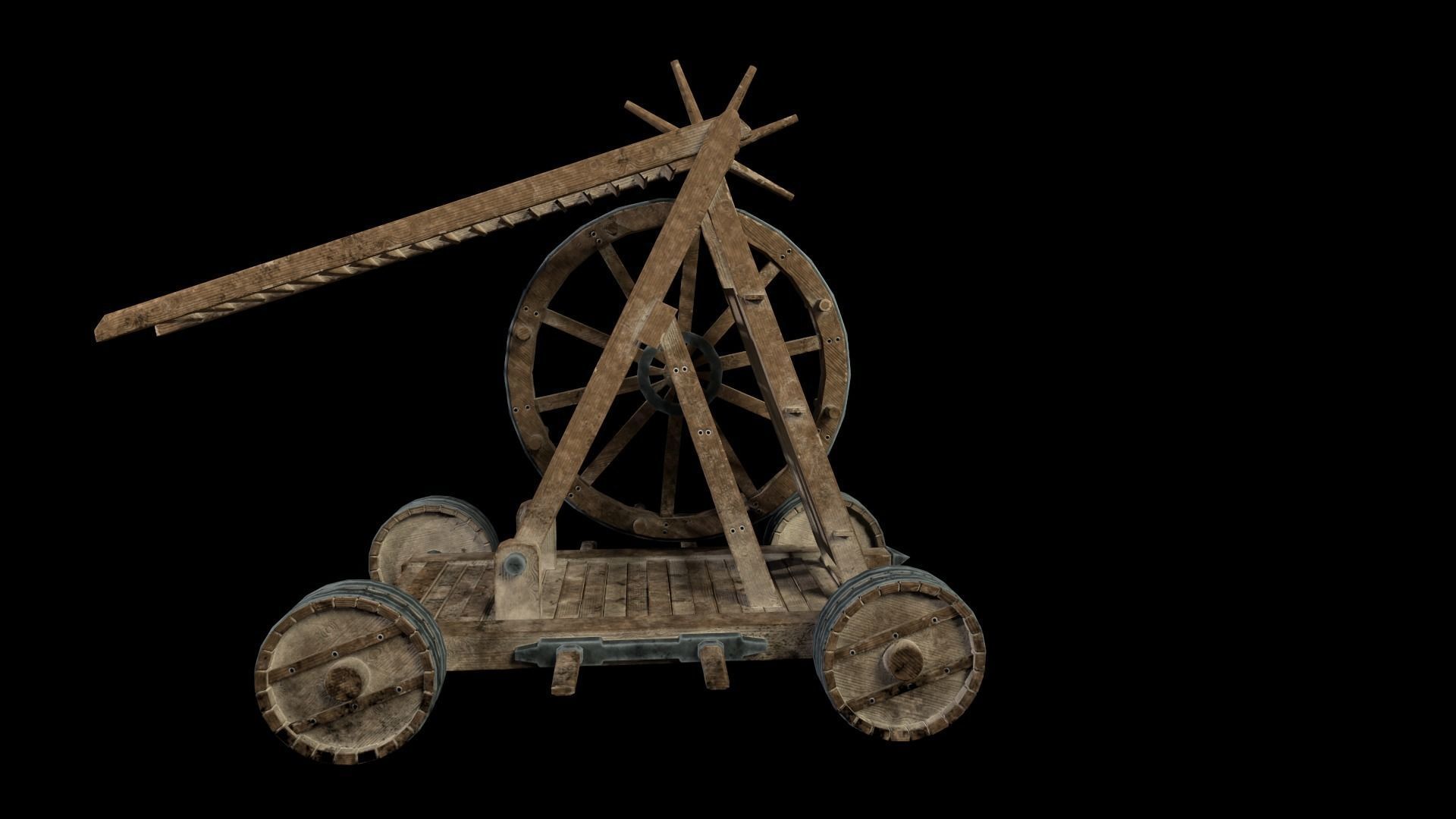Medieval Siege Weapon - Siege Ladder Low-poly 3D model_9