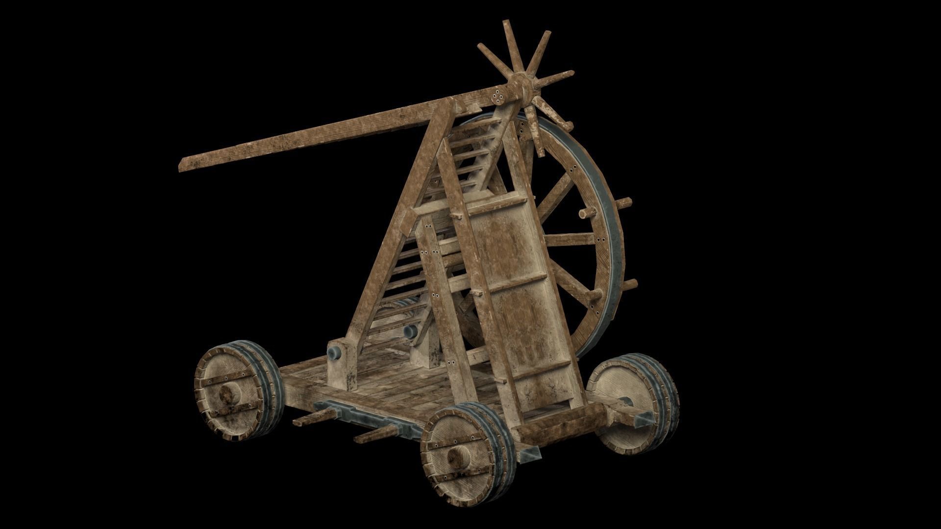 Medieval Siege Weapon - Siege Ladder Low-poly 3D model_4