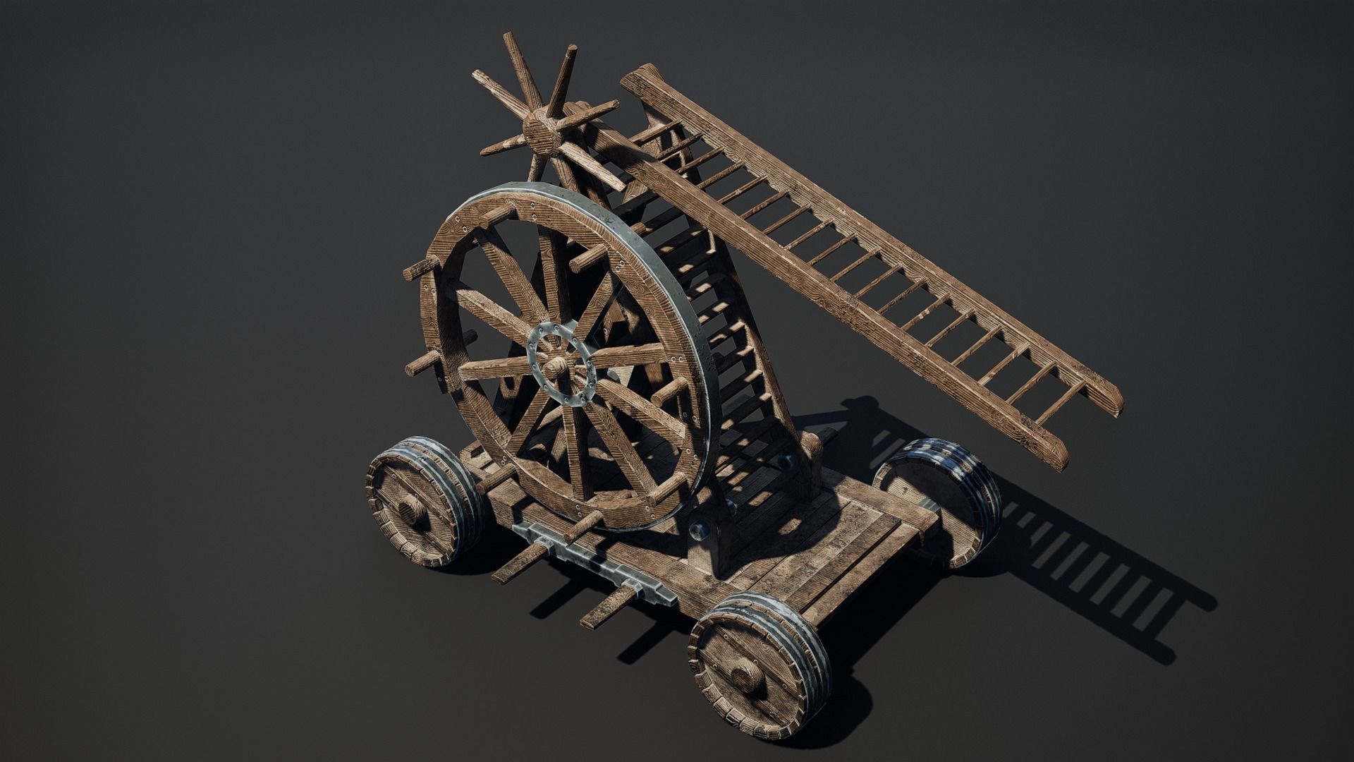 Medieval Siege Weapon - Siege Ladder Low-poly 3D model_1