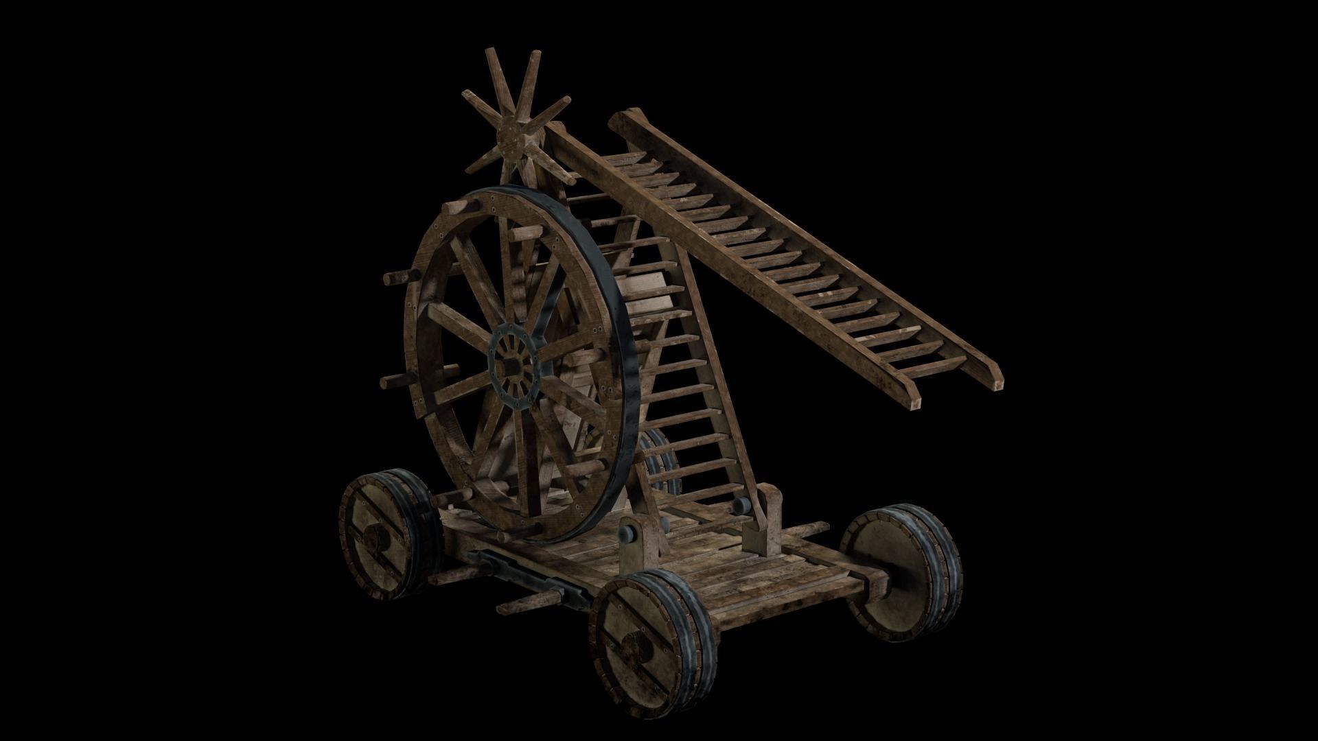 Medieval Siege Weapon - Siege Ladder Low-poly 3D model_6