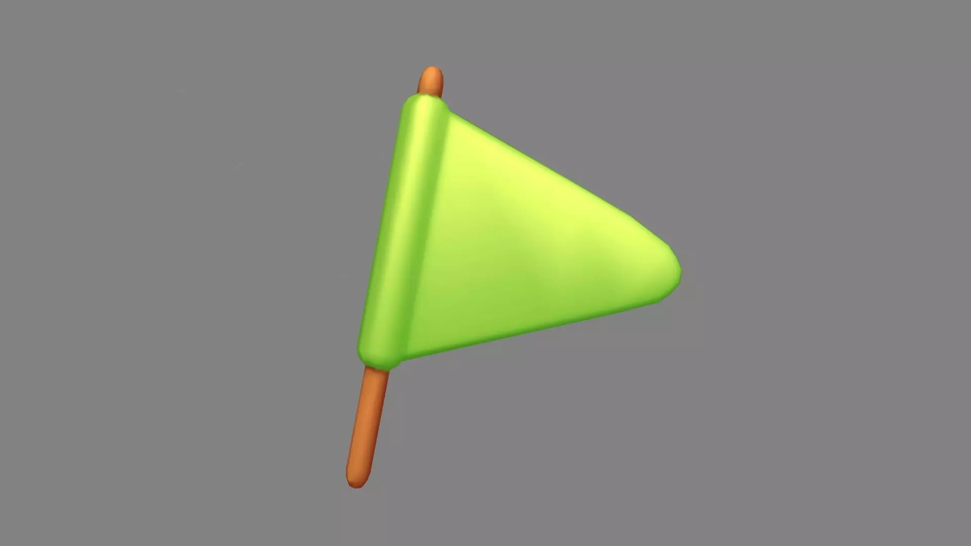 Cartoon green flag Low-poly 3D model