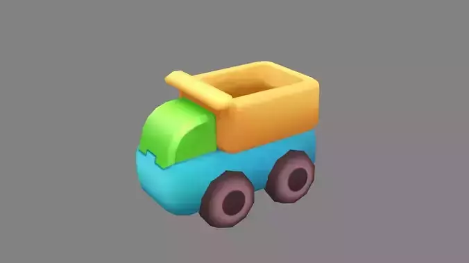 Cartoon toy van Low-poly 3D model