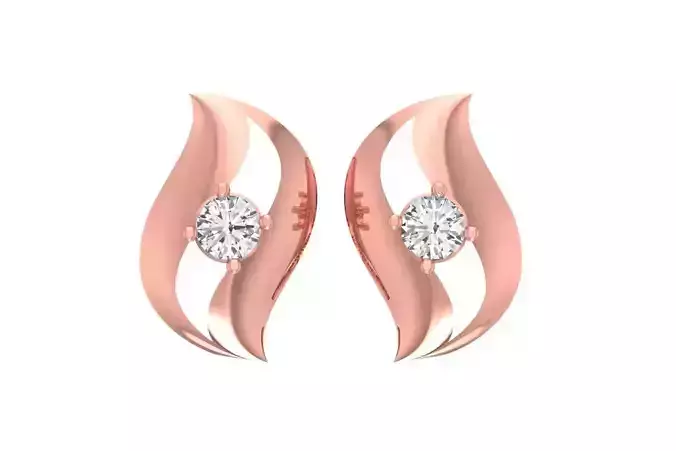 Women Studs Earring 3dm STL OBJ FBX Renders Details