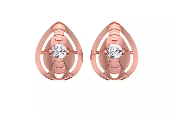 Women Studs Earring 3dm STL OBJ FBX Renders Details