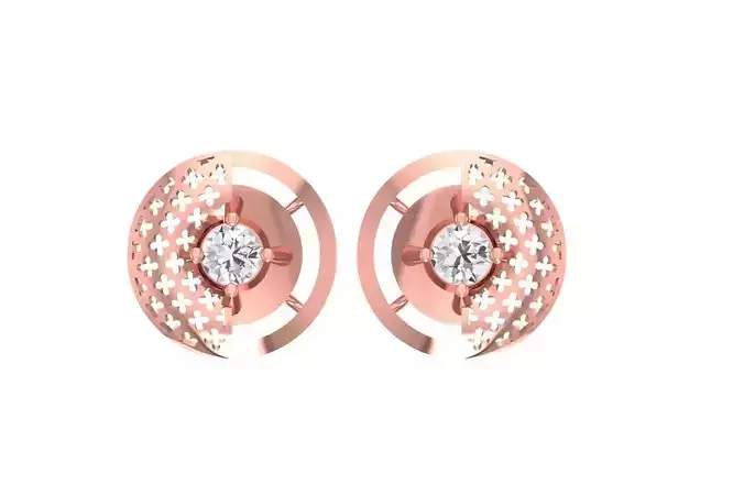 Women Studs Earring 3dm STL OBJ FBX Renders Details