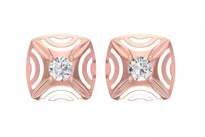 Women Studs Earring 3dm STL OBJ FBX Renders Details