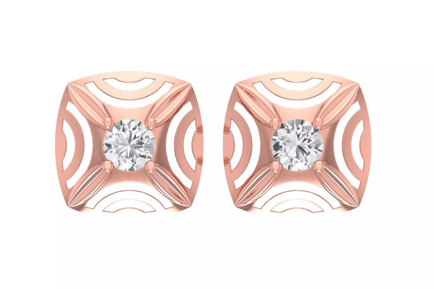 Women Studs Earring 3dm STL OBJ FBX Renders Details 3D print model