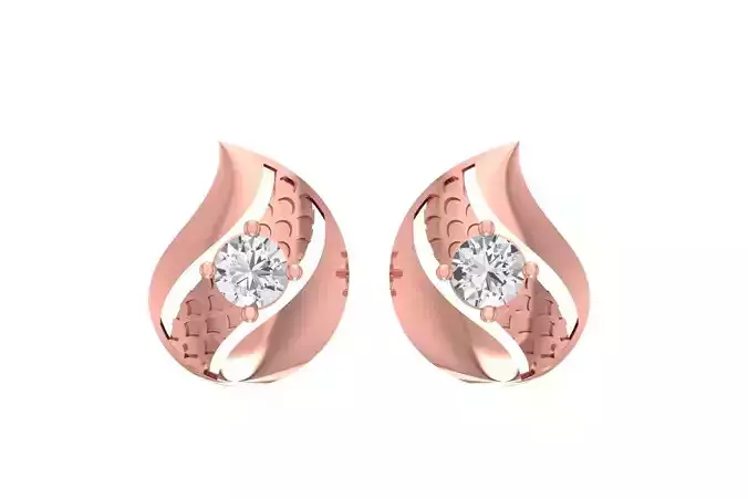 Women Studs Earring 3dm STL OBJ FBX Renders Details