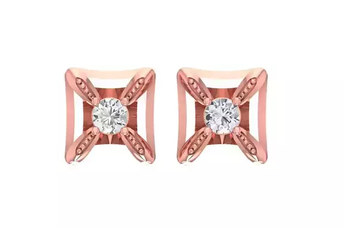 Women Studs Earring 3dm STL OBJ FBX Renders Details