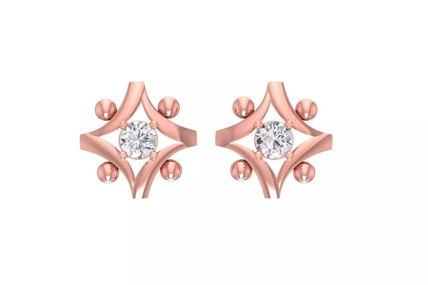Women Studs Earring 3dm STL OBJ FBX Renders Details 3D print model