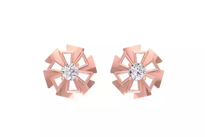 Women Studs Earring 3dm STL OBJ FBX Renders Details