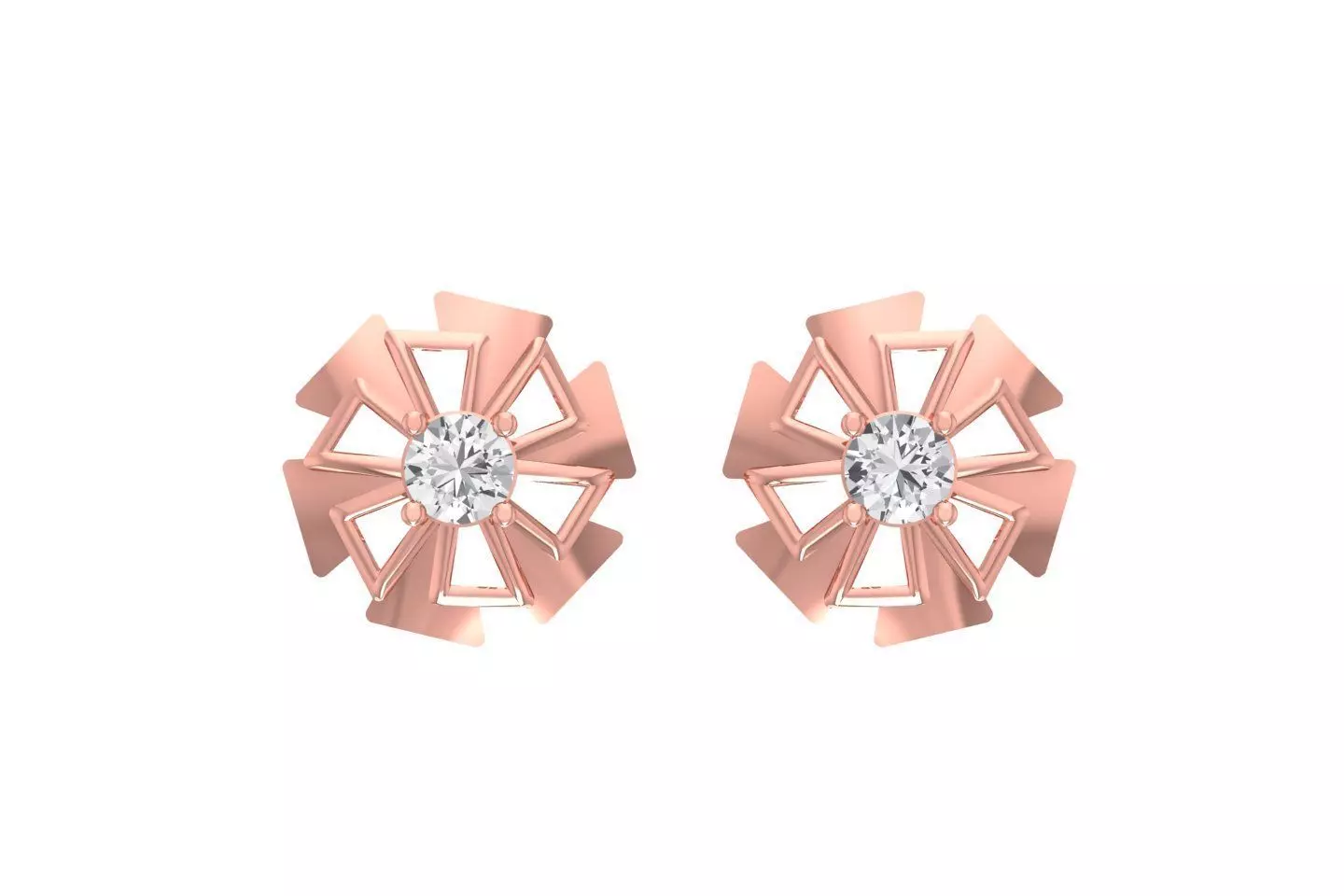 Women Studs Earring 3dm STL OBJ FBX Renders Details 3D print model
