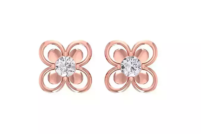 Women Studs Earring 3dm STL OBJ FBX Renders Details