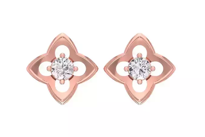 Women Studs Earring 3dm STL OBJ FBX Renders Details