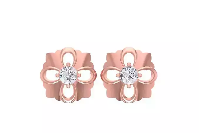 Women Studs Earring 3dm STL OBJ FBX Renders Details