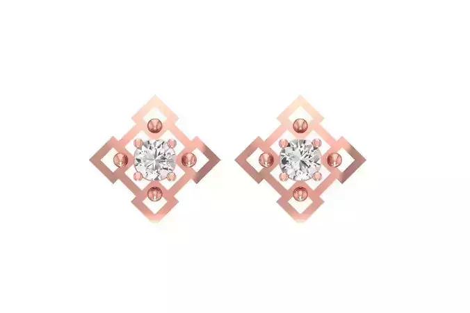 Women Studs Earring 3dm STL OBJ FBX Renders Details 3D print model