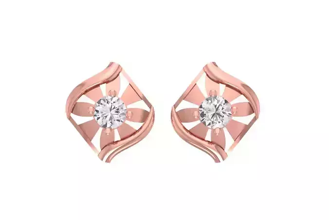 Women Studs Earring 3dm STL OBJ FBX Renders Details