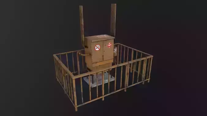 Gas distribution station 3D Model Low-poly 3D model