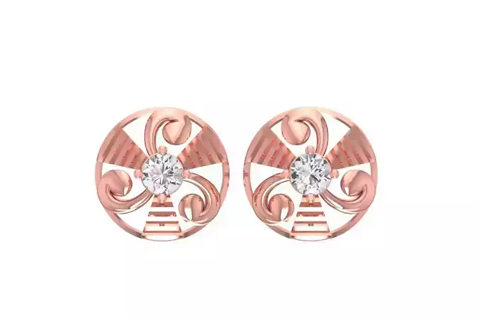 Women Studs Earring 3dm STL OBJ FBX Renders Details