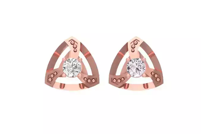 Women Studs Earring 3dm STL OBJ FBX Renders Details