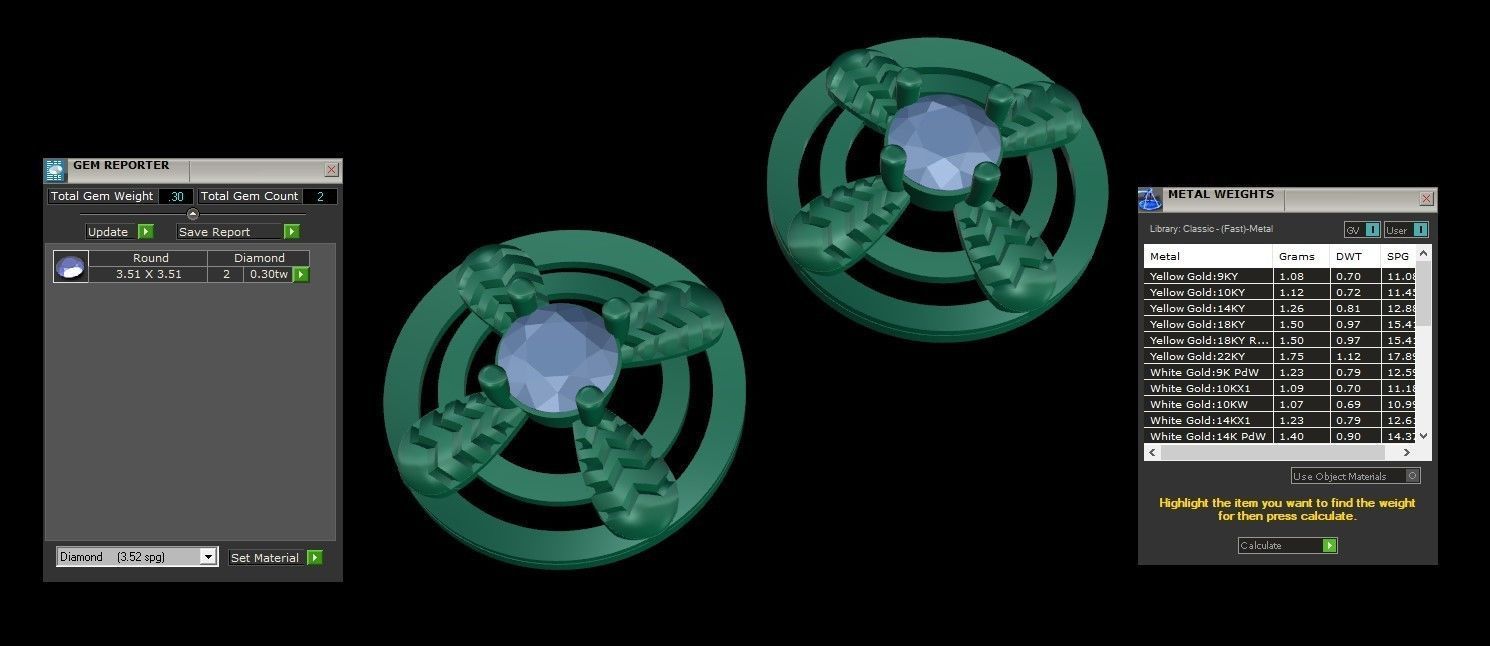 Women Studs Earring 3dm STL OBJ FBX Renders Details 3D print model_3