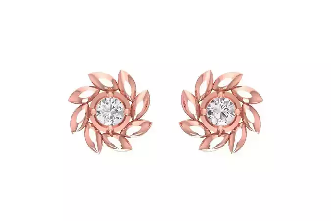 Women Studs Earring 3dm STL OBJ FBX Renders Details