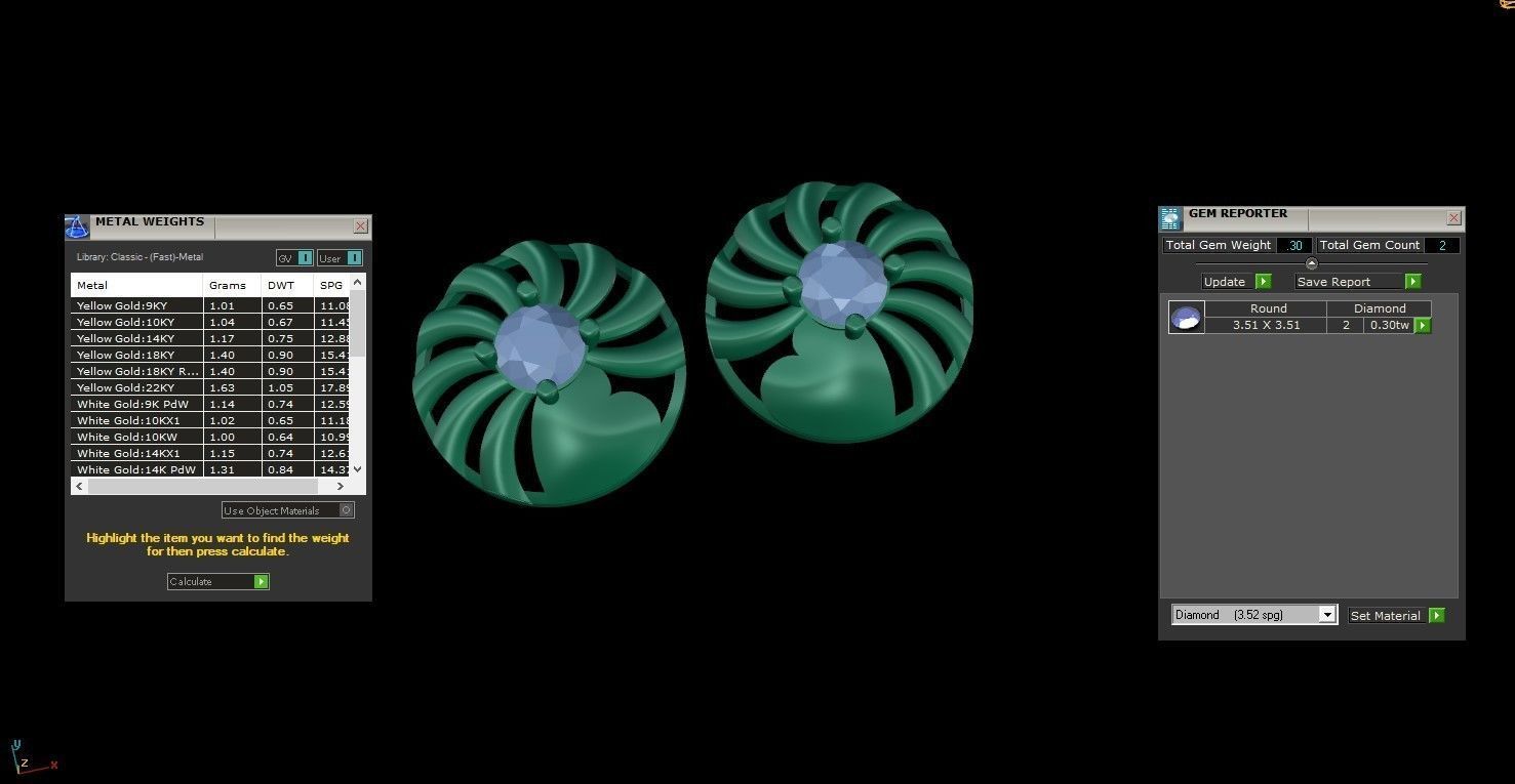 Women Studs Earring 3dm STL OBJ FBX Renders Details 3D print model_3