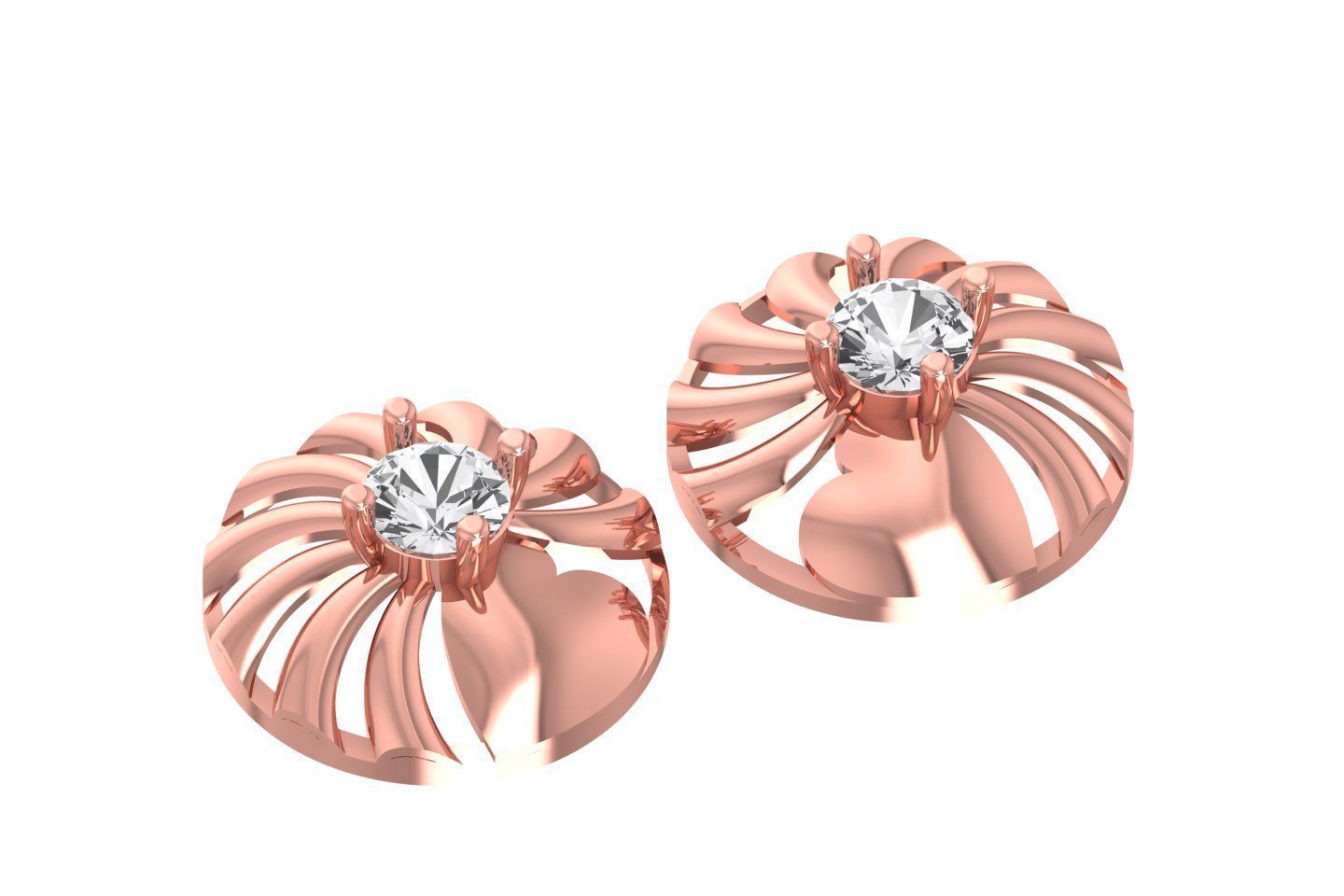 Women Studs Earring 3dm STL OBJ FBX Renders Details 3D print model_2