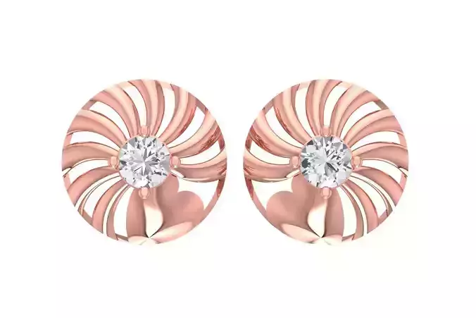 Women Studs Earring 3dm STL OBJ FBX Renders Details