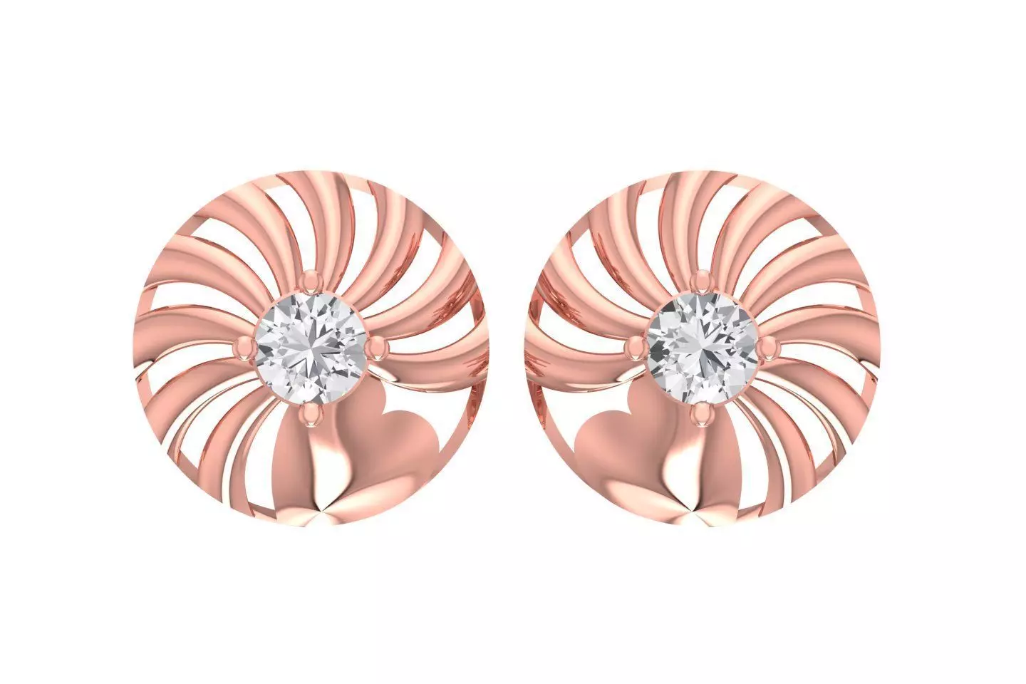 Women Studs Earring 3dm STL OBJ FBX Renders Details 3D print model_0