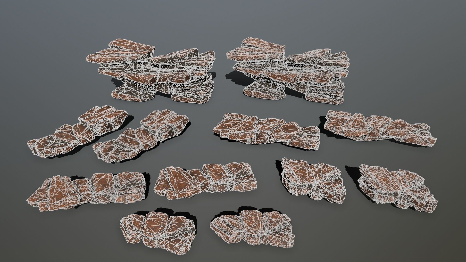 desert rocks Low-poly 3D model_14