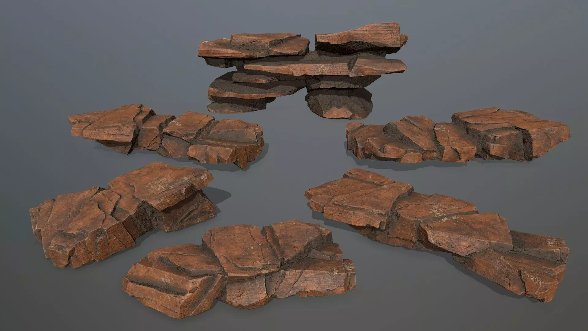 desert rocks Low-poly 3D model_0