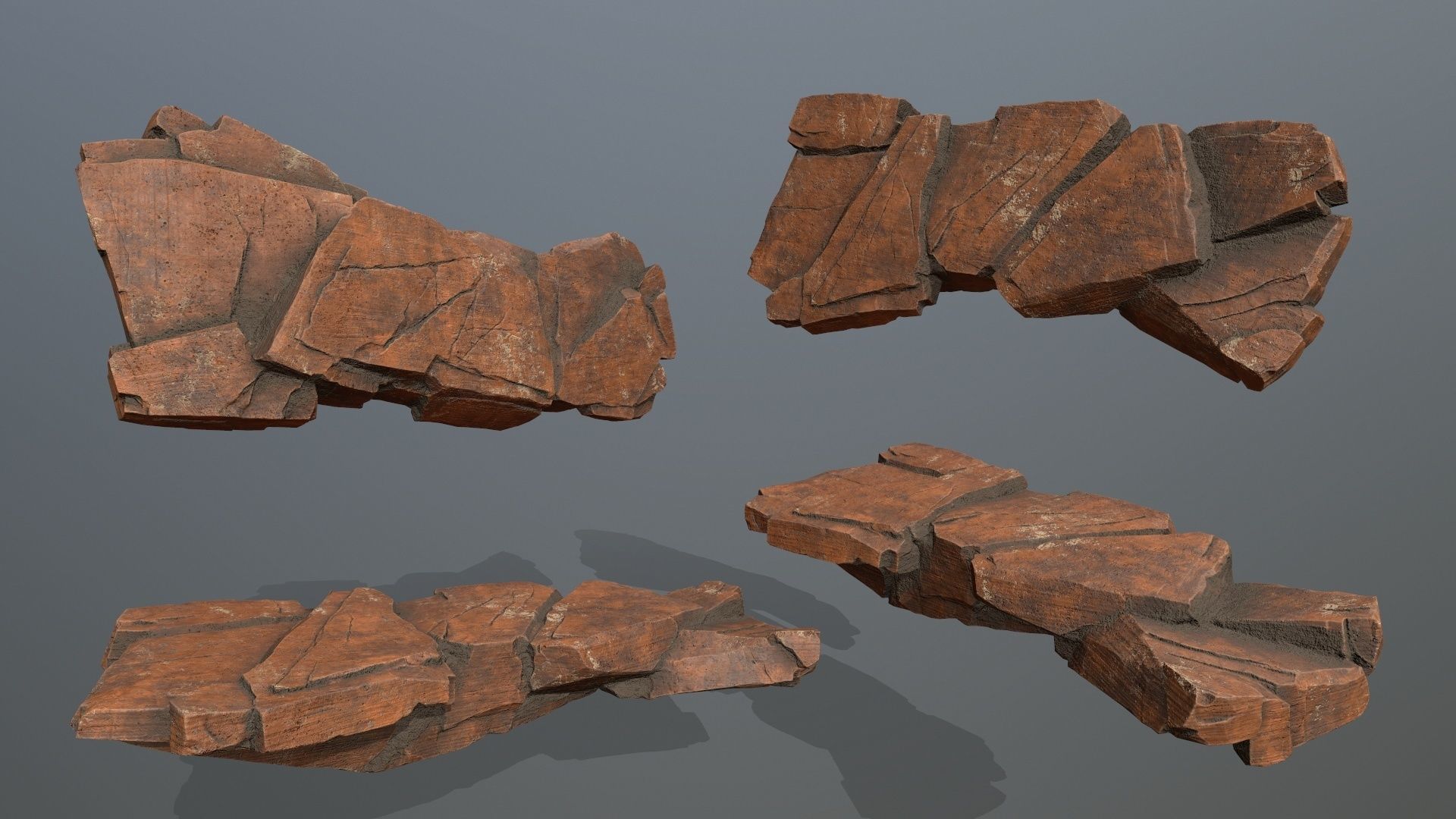 desert rocks Low-poly 3D model_4