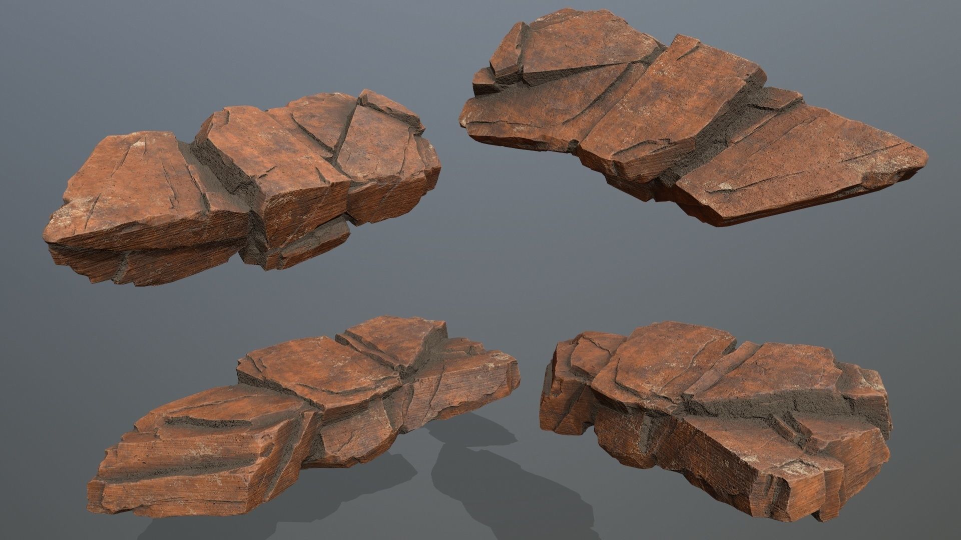 desert rocks Low-poly 3D model_2