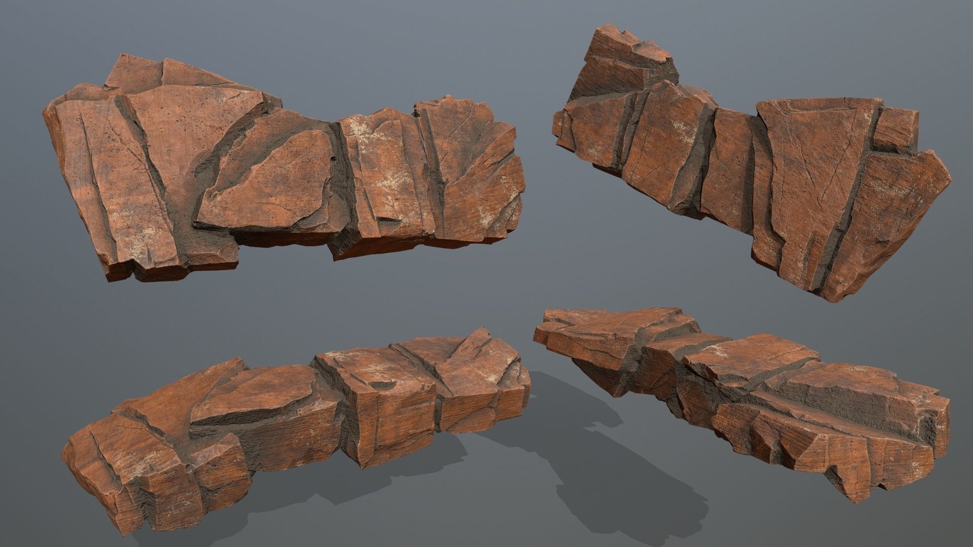 desert rocks Low-poly 3D model_3