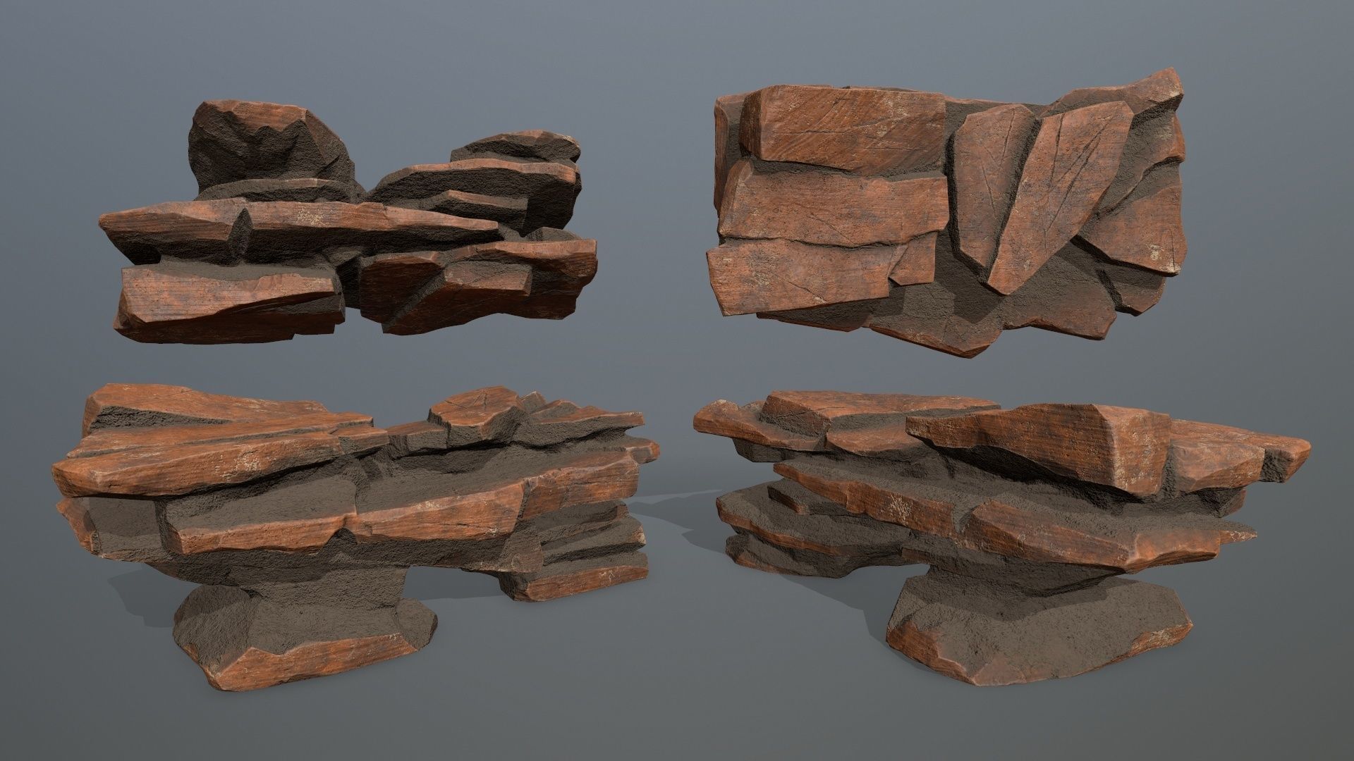 desert rocks Low-poly 3D model_6