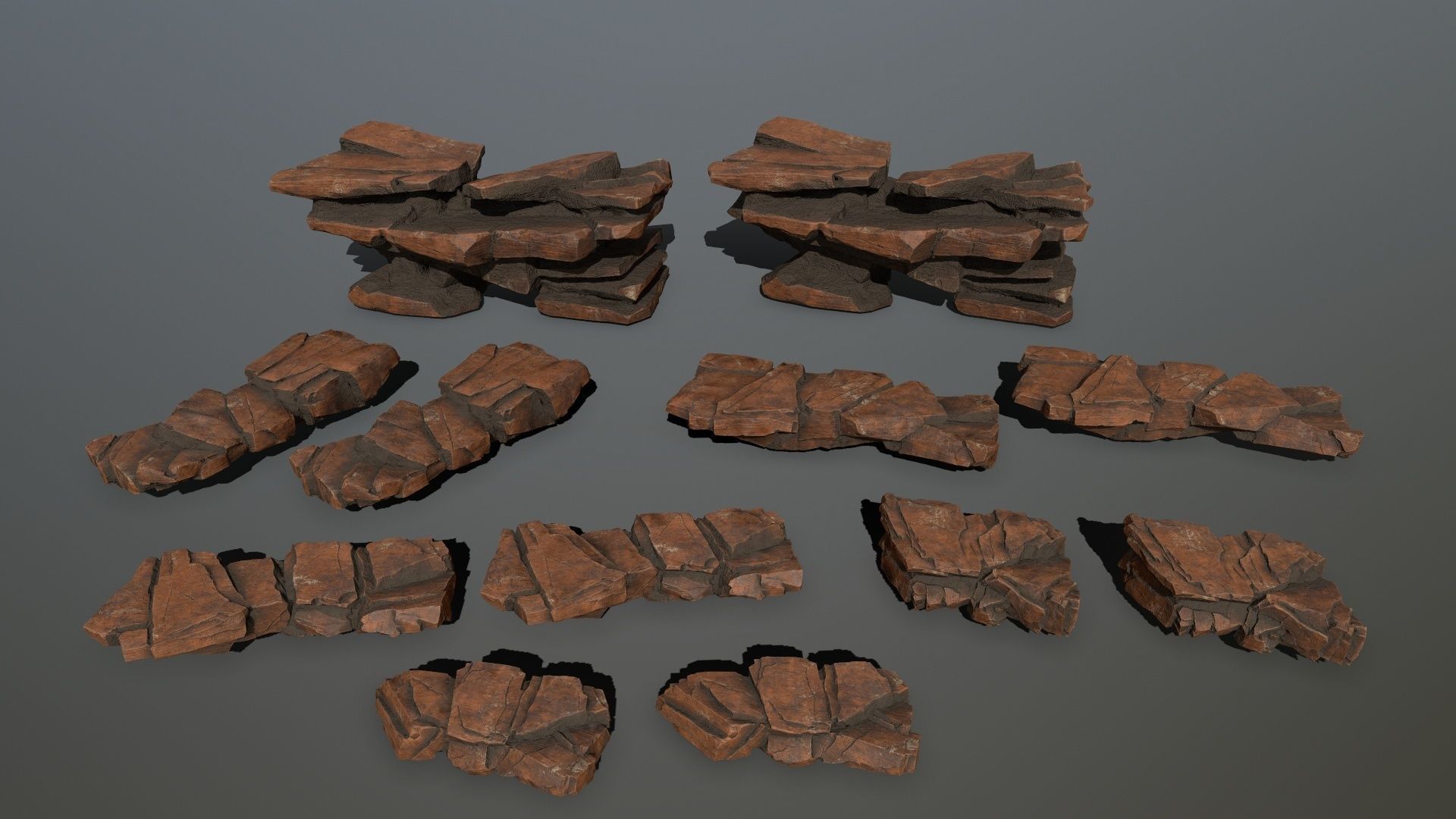 desert rocks Low-poly 3D model_13