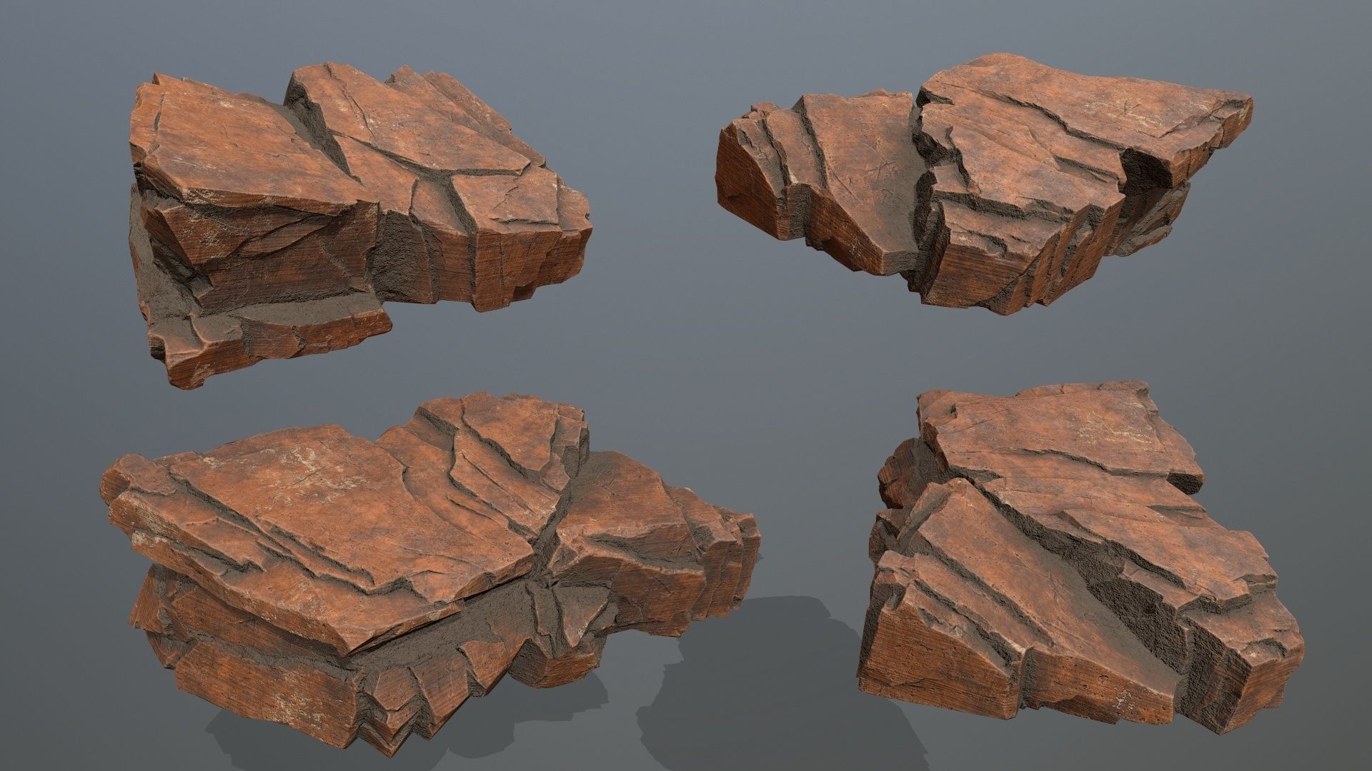 desert rocks Low-poly 3D model_1