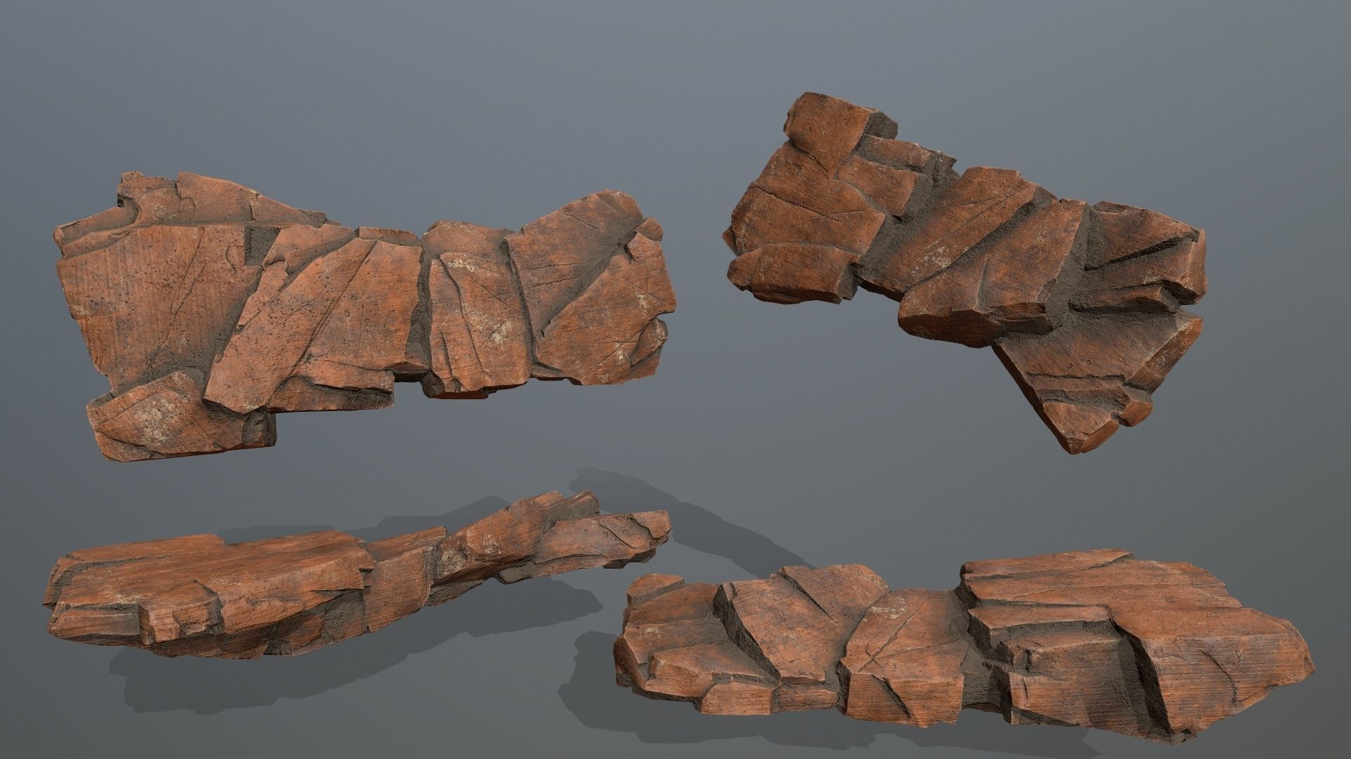 desert rocks Low-poly 3D model_5